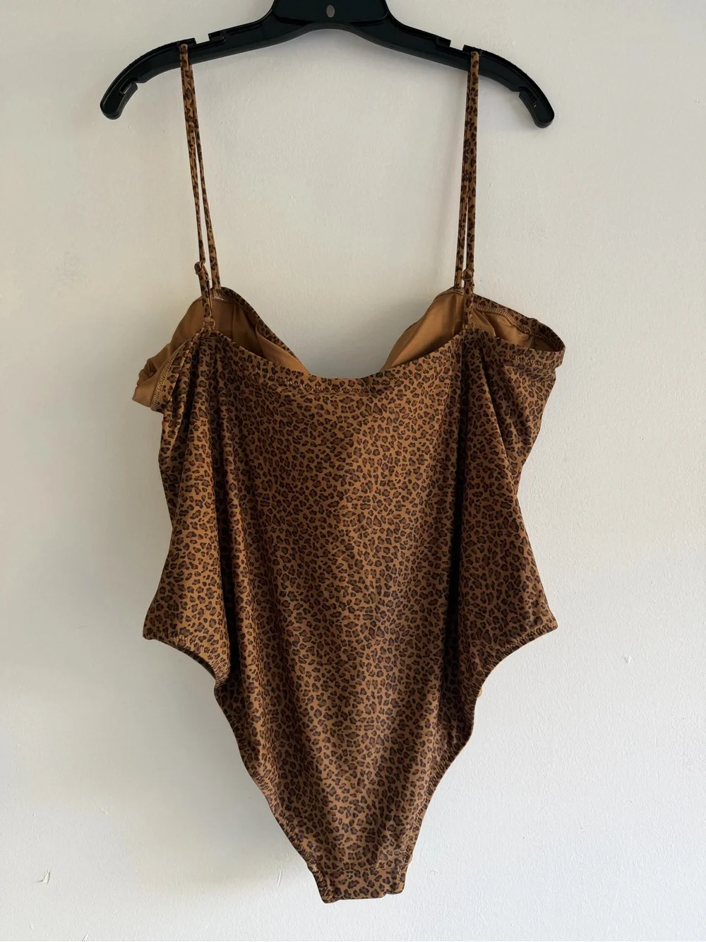NEW J.Crew Brown Leopard Square Neck One-Piece Swimsuit plus size 24 8641